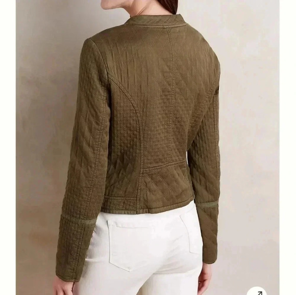Anthropologie Hei Hei Olive Green Quilted Equestrian Utility Riding Jacket(M) - Picture 5 of 11